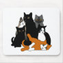 Black 'n' White 'n' Gray 'n' Orange Cats Mouse Pad