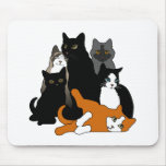 Black 'n' White 'n' Grey 'n' Orange Cats Mousemat