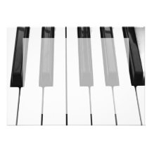 Black n White Piano Keyboard Key Picture Image Custom Announcement
