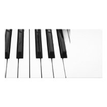 Black n White Piano Keyboard Key Picture Image Photo Card Template