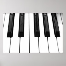 Black n White Piano Keyboard Key Picture Image Print