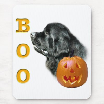 Black Newfoundland Boo Mouse Pad by GreyWolfCreation