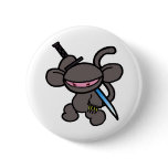Black Ninja Claw-No Words Pinback Buttons