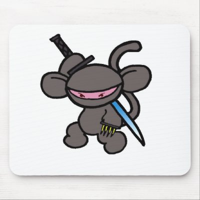 Black Ninja Claw-No Words Mouse Mats by OmanLegend