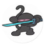Black Ninja on Guard-No Words Stickers