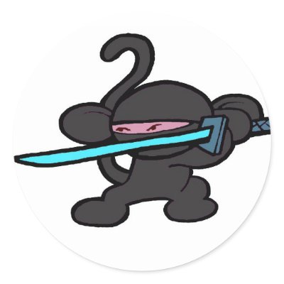 Black Ninja on Guard-No Words Stickers by OmanLegend