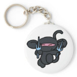 Black Ninja with Sai-No Words keychains