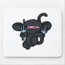 Black Ninja with Sai-No Words Mouse Mat