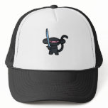 Black Ninja with Sword- No Words hats
