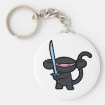 Black Ninja with Sword- No Words Key Chain
