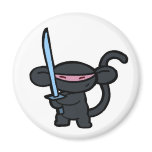 Black Ninja with Sword- No Words magnets