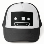 black oldschool tape icon trucker hats
