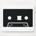 black oldschool tape icon mousepads