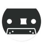 black oldschool tape icon round stickers