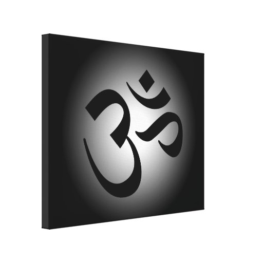 Black Om Symbol Gallery Wrap Canvas