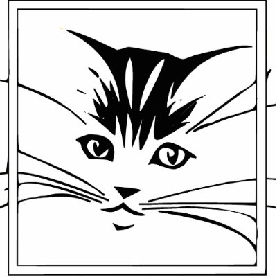 Black on White Cat Outline Photo Sculpture by girlgifts