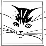 Black on White Cat Outline photo sculptures