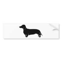 Black on White Dachsund Bumper Stickers