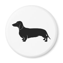 Black on White Dachsund Magnet