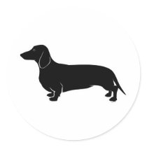 Black on White Dachsund Stickers