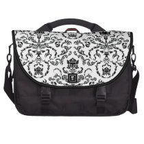 Black on White Damask commuterbag