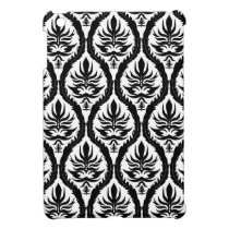 Black on White Damask Floral ipad mini cases