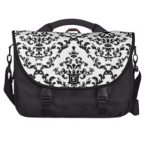 Black on White Damask Pattern commuterbag
