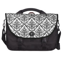 Black on White Damask Pattern commuterbag