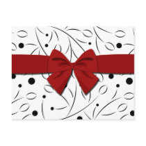 Black on White Floral Pattern