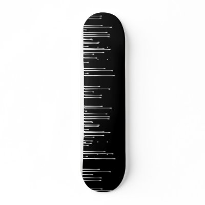 Black on White Paint Drips Custom Skateboard by rolffimages