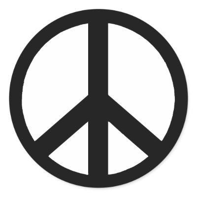 Black on White Peace Sign Stickers by stickermad