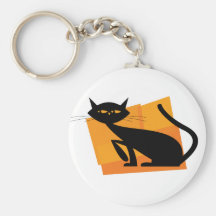 Black & Orange Cat Keychain