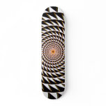Black & Orange Sawtooth Spiral: Skateboard