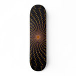 Black & Orange Sawtooth Spiral: Skateboard
