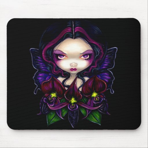 "Black Orchid Fairy" Mousepad