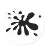Black Paint Splat Round Stickers