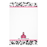 Black Paint Splatter & Pink Teacher Stationery