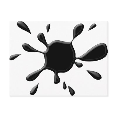 Black Paint Splodge Postcard by prawny