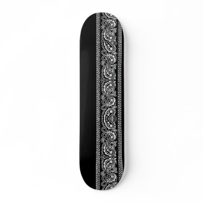 Black Paisley Skateboard Pro by kinggraphx