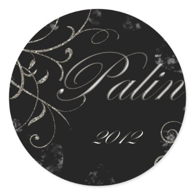 Black Palin 2012 Round Sticker by DebLis
