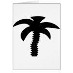 black palm tree icon greeting card