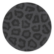 Black Panther Fur Print Round Sticker