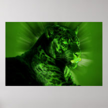 Black Panther on Green Print