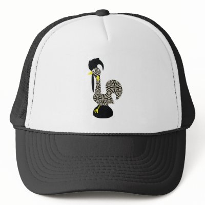 Black Pattern, Galo de Barcelos Trucker Hats by coisa_nossa