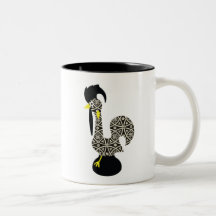 Black Pattern, Galo de Barcelos Mug