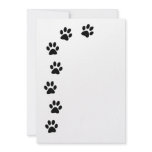 Black Paw Prints Invitation
