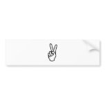 Black Peace Sign Gesture bumper stickers