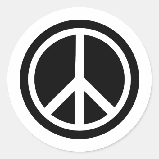 black peace sign sticker