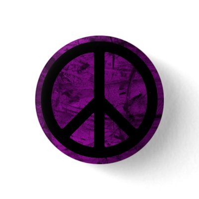 Black Peace Symbol Button by buttons4you