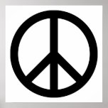 Black Peace Symbol Print